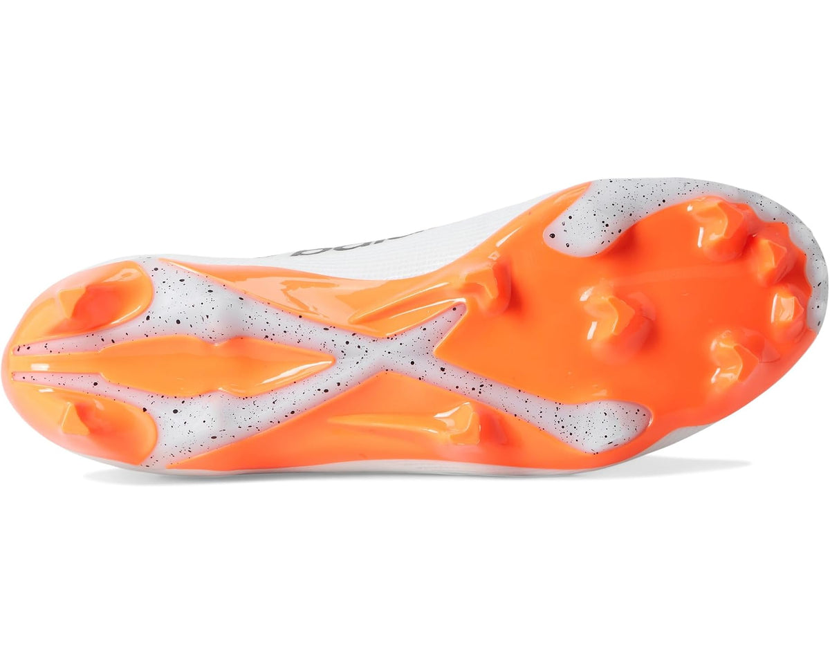 Men's New Balance BurnX4 Lacrosse Cleats White/Hot Mango/Ice Blue