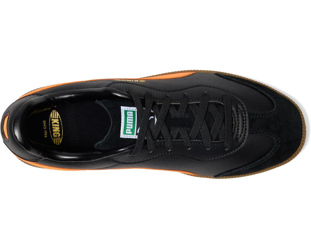 Men's PUMA King 21 Indoor Trainer Soccer Shoes Black/Heat Fire