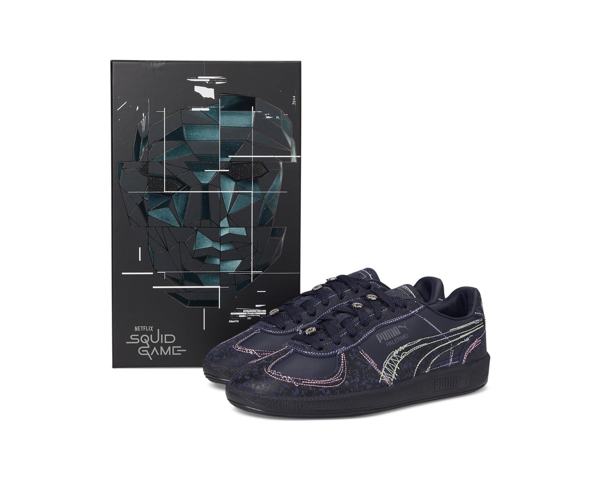 Men's PUMA Palermo Squid Game Shoes Navy/Bright Melon