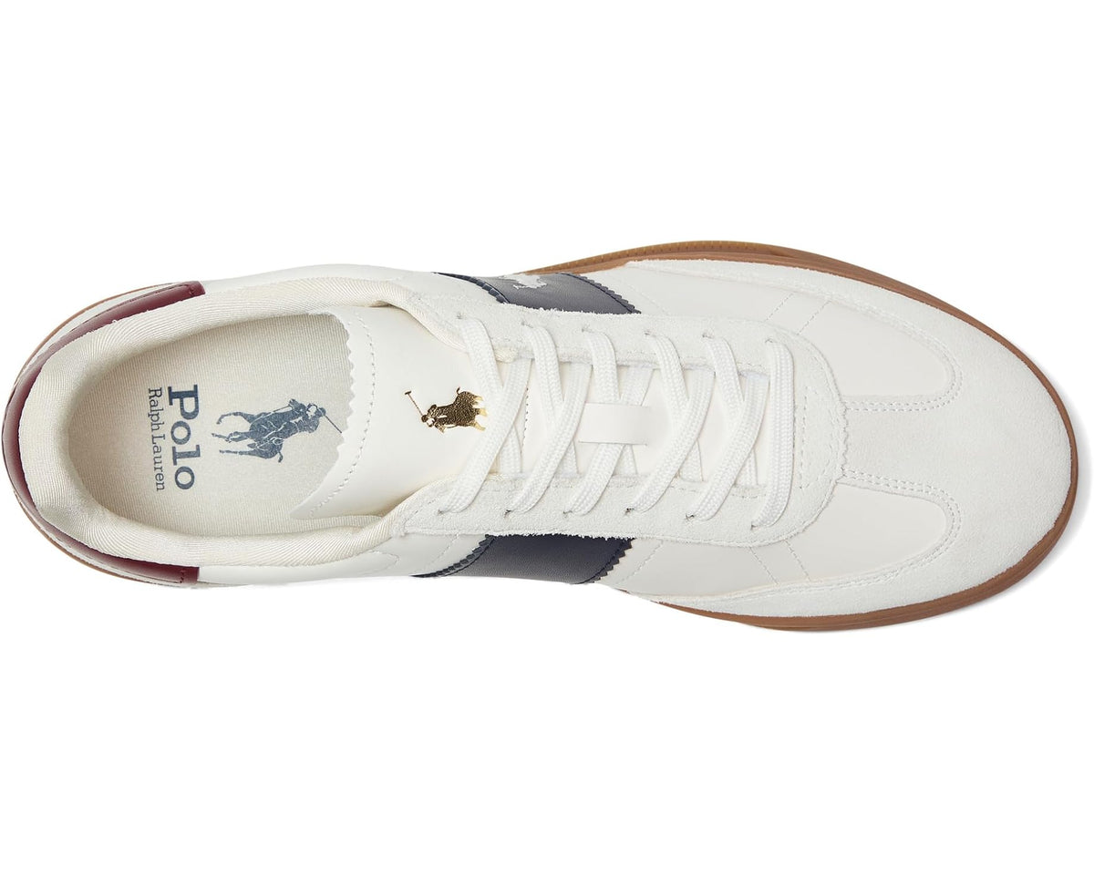 Men's Polo Ralph Lauren Heritage Aera Leather-Suede Sneakers Bianco/Navy/Wine 1