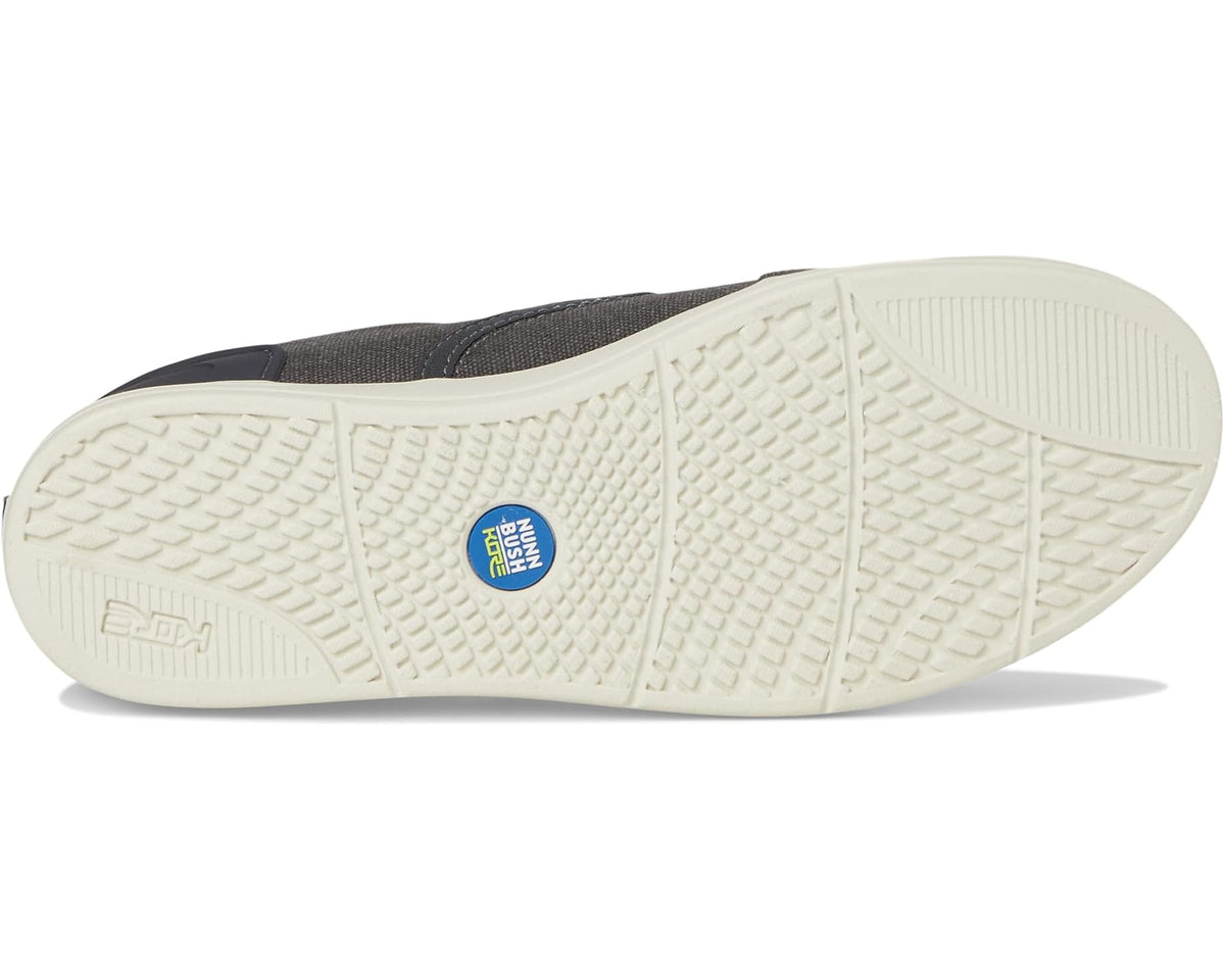 Men's Nunn Bush Kore City Walk Canvas EZ Moc Toe Slip-On Sneakers Easy On and Easy Off Cement