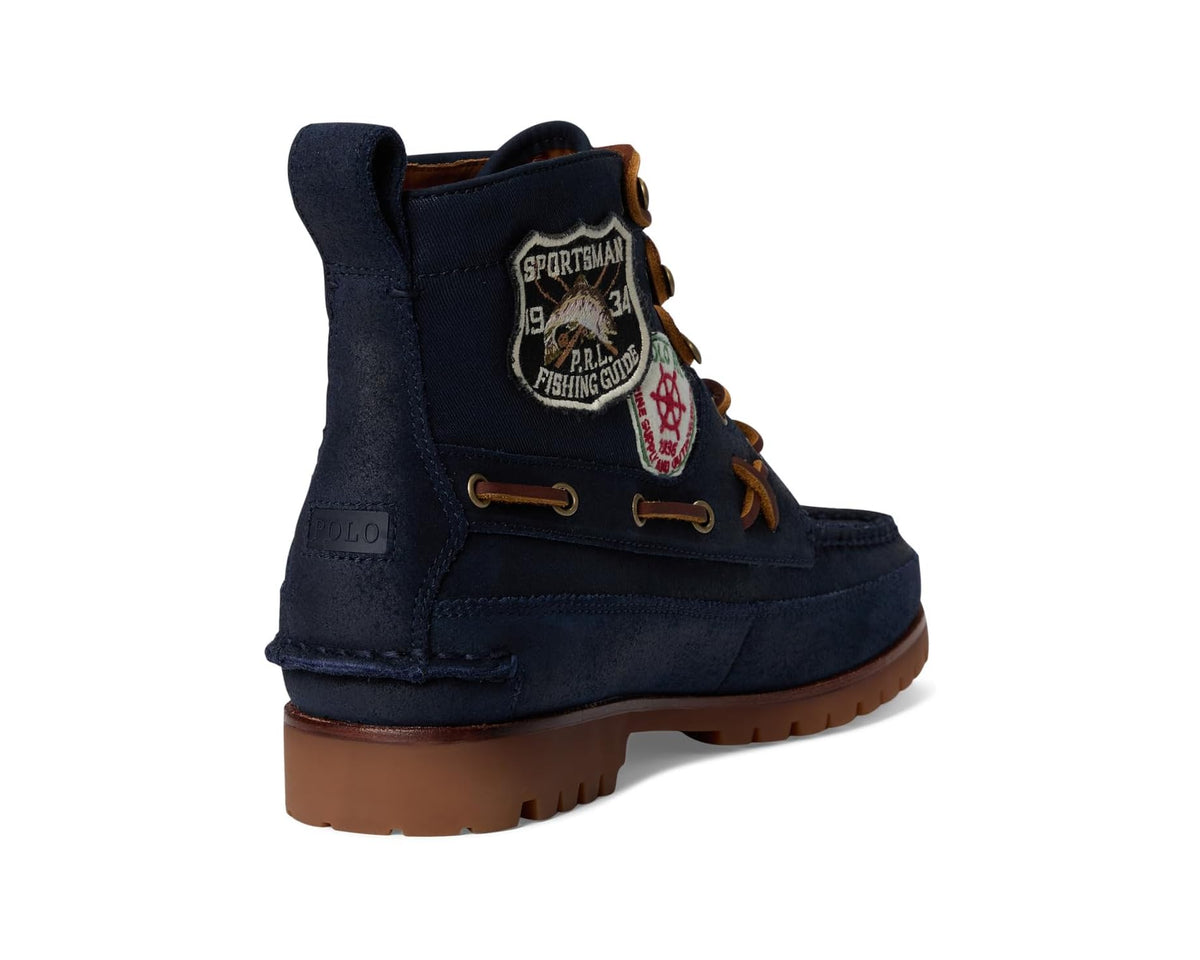Men's Polo Ralph Lauren Ranger Mid Suede & Twill Boots Hunter Navy