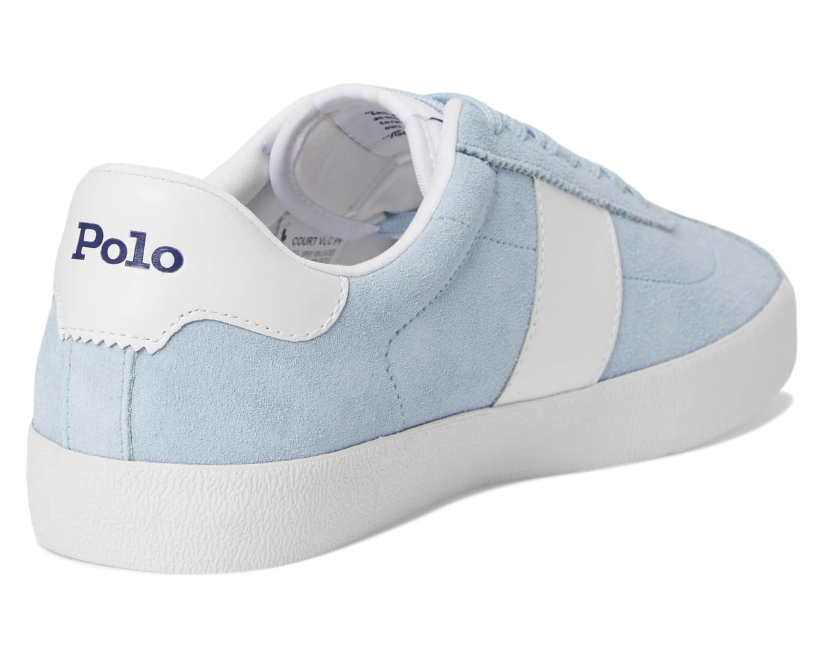 Men's Polo Ralph Lauren Court Vulc Leather-suede Sneaker Light Blue