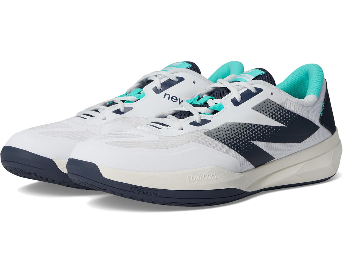 Men's New Balance FuelCell 796V4 Tennis Shoes White/Nb Navy/Cyber Jade