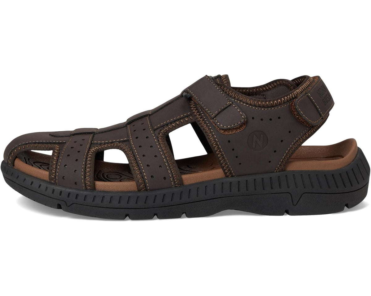 Men's Nunn Bush Lauguna Closed Toe Fisherman Sport River Lightweight Sandals Brown