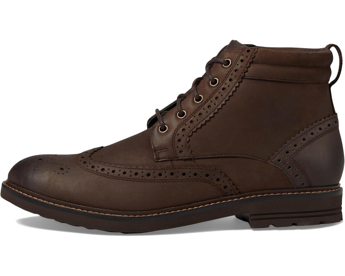 Men's Nunn Bush Odell 2.0 Wingtip Dress Casual Chukka Leather Boots Brown