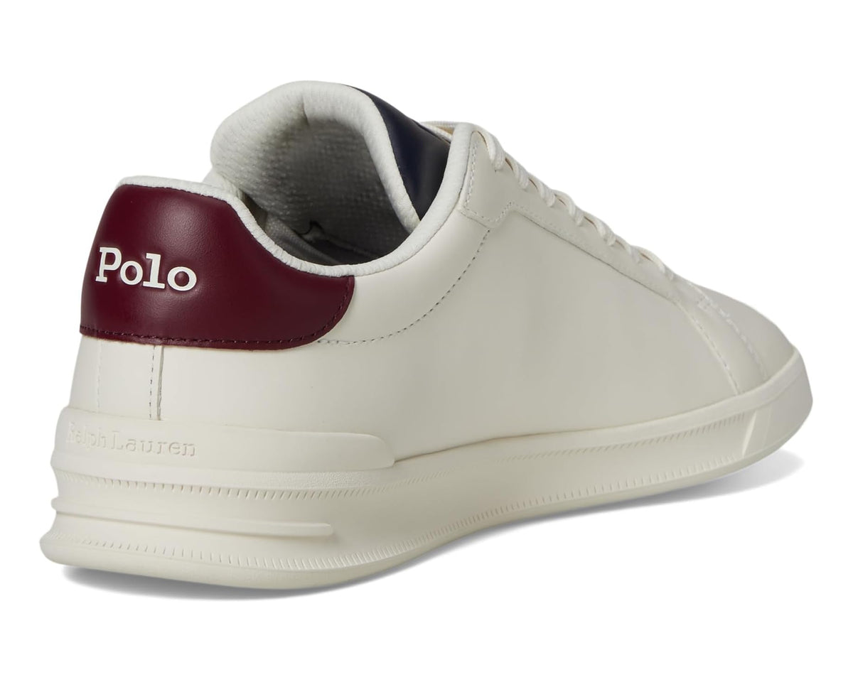 Men's Polo Ralph Lauren Heritage Court II Leather Sneakers White/Navy/Wine