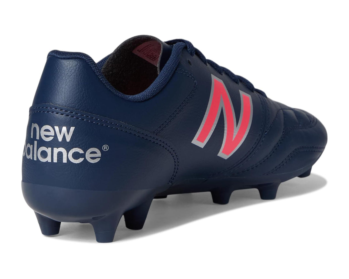 Men's New Balance 442 Academy FG V2 Soccer Cleats NB Navy/Silver/Energy Red