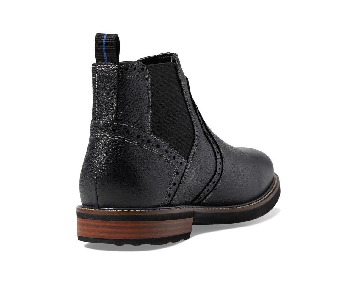 Men's Nunn Bush Otis Plain Toe Chelsea Boot with KORE Walking Comfort Technology Black Tumbled