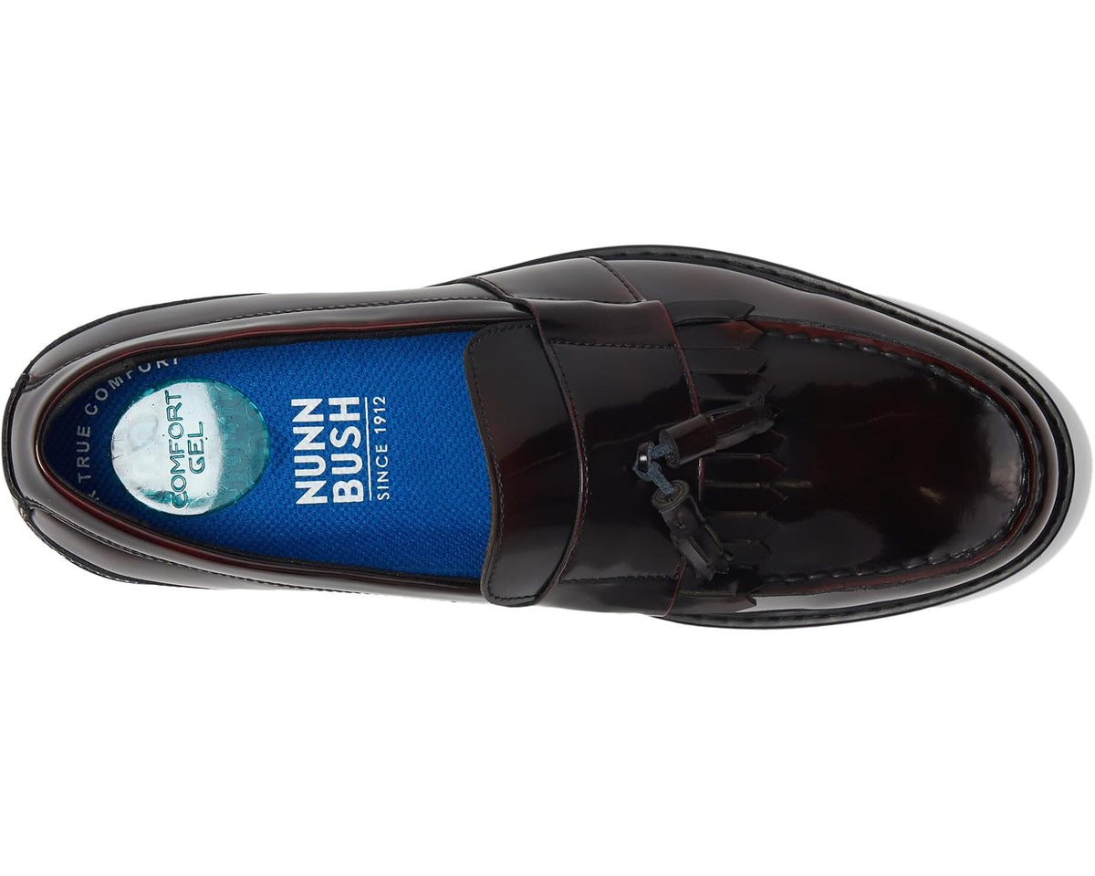 Men's Nunn Bush Keaton Moc Toe Kiltie Tassel Loafers Burgundy Multi