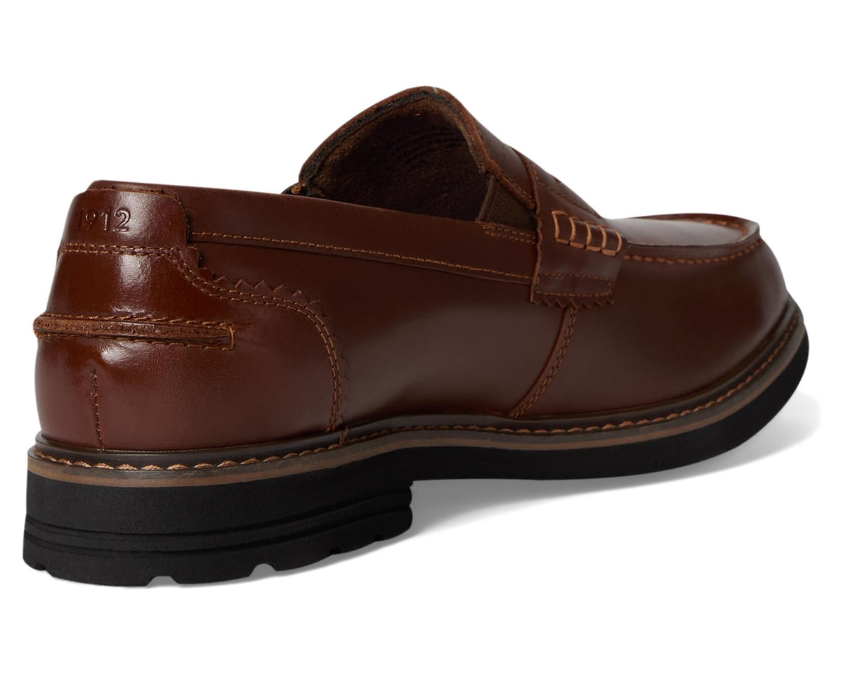 Men's Nunn Bush Odin II Moc Toe Penny Loafer Lightweight and Comfortable Slip-On Cognac
