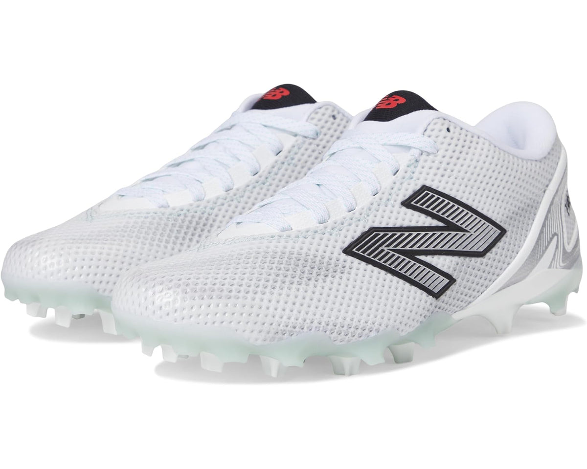 Men's New Balance FreezeLX V5 Low Lacrosse Cleats White/Black/Silver Metallic