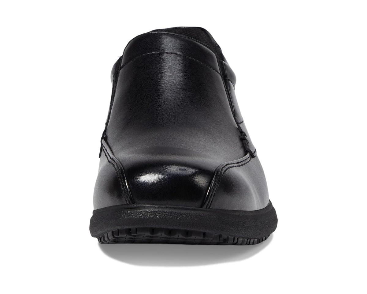 Men's Nunn Bush Sanford Slip Resistant Bicycle Toe Work Slip-On Black