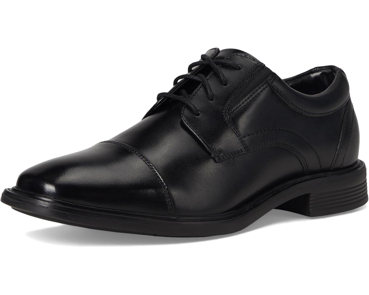 Men's Nunn Bush Stark Cap Toe Oxford Leather Business Formal Derby Dress Casual Lace-Up Black