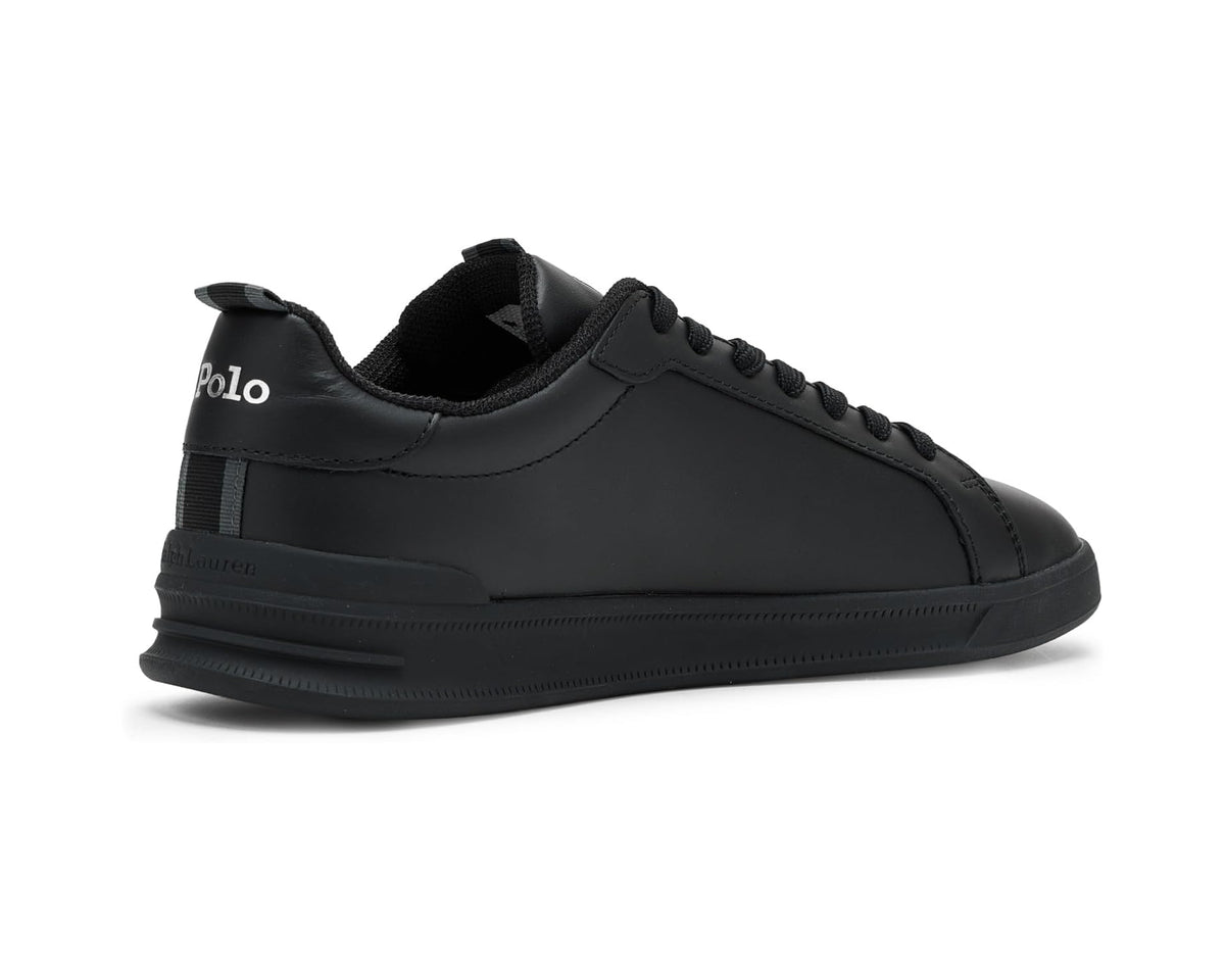 Men's Polo Ralph Lauren Heritage Court II Leather Sneaker Black/Silver