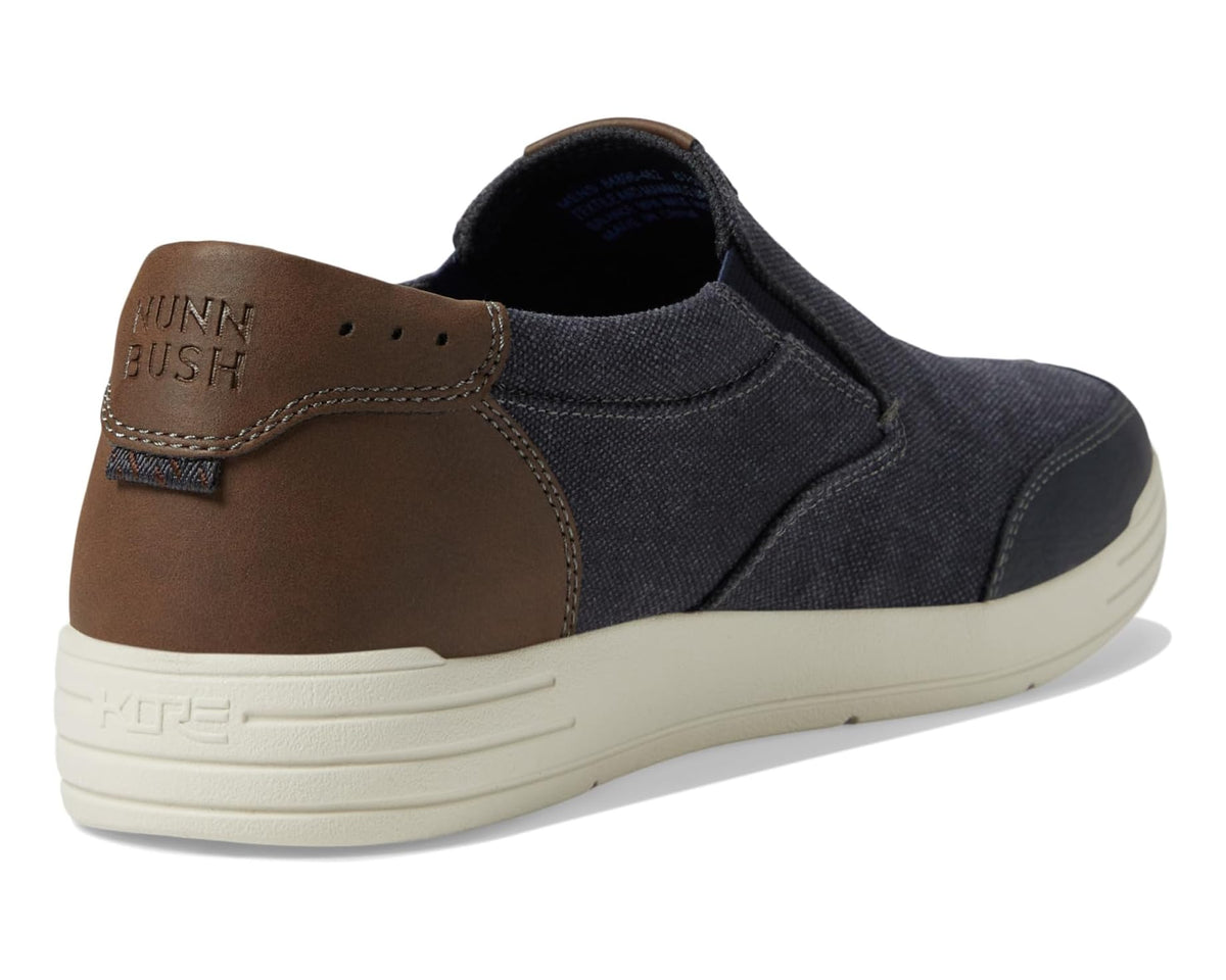 Men's Nunn Bush City Walk Canvas Moc Toe Slip-On Dark Blue