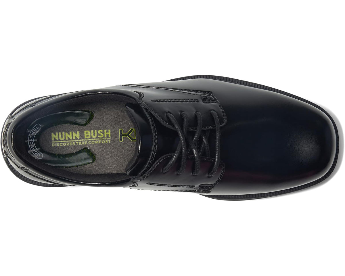 Men's Nunn Bush Baker Street Plain Toe Oxford with KORE Slip Resistant Walking Comfort Technology Black