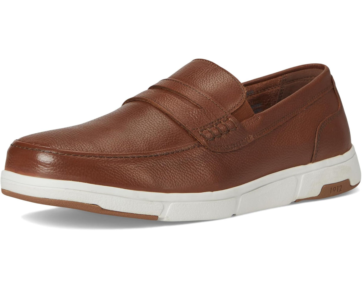 Men's Nunn Bush Luca Moccasin Toe Penny Loafer Lightweight Comfortable Slip-On Cognac
