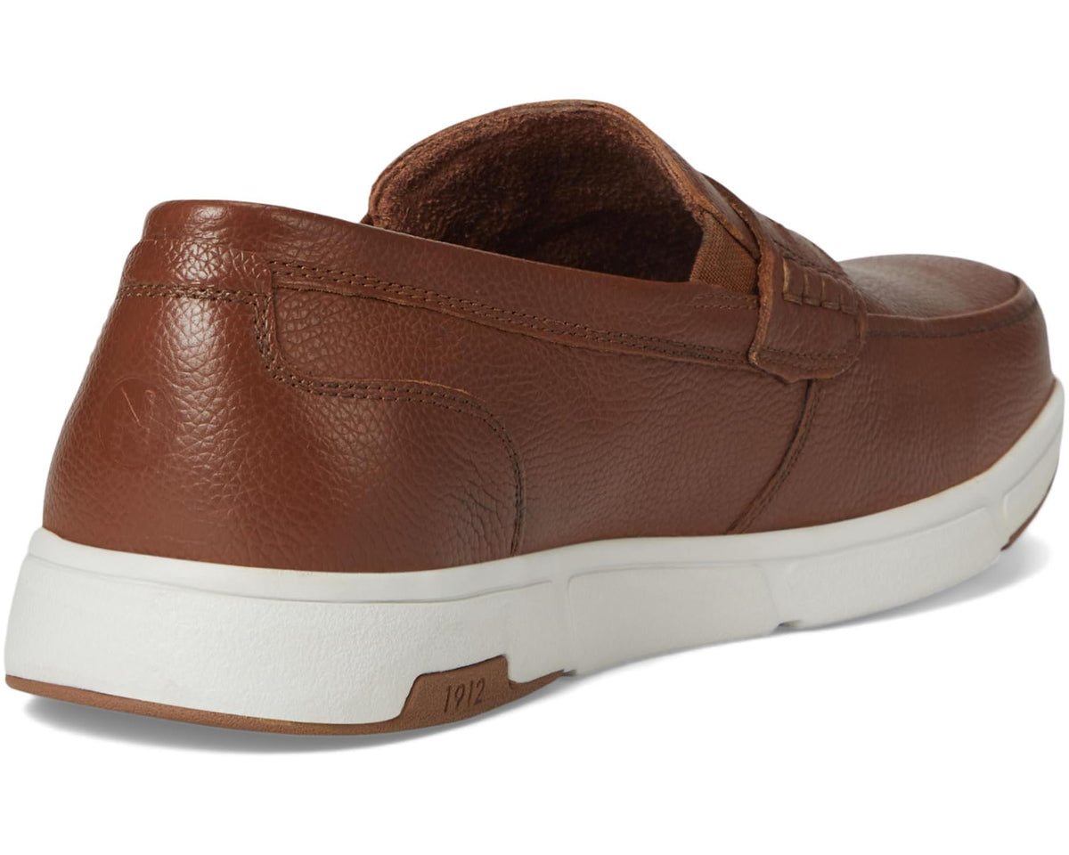 Men's Nunn Bush Luca Moccasin Toe Penny Loafer Lightweight Comfortable Slip-On Cognac