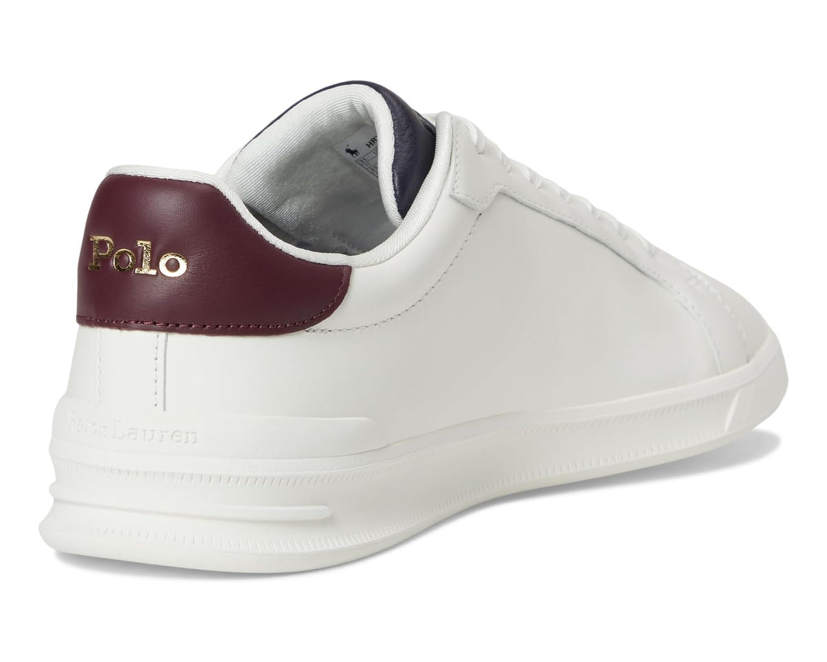 Men's Polo Ralph Lauren Heritage Court II Nappa Leather Sneakers Off-White/Navy/Wine