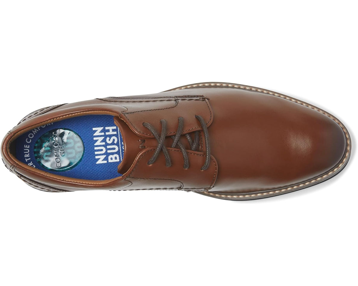 Men's Nunn Bush Calderone Plain Toe Oxford Cognac
