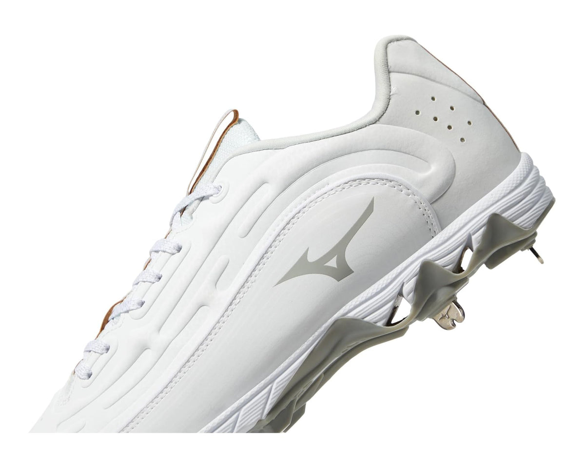 Men's Mizuno 9-Spike Ambition 3 Baseball Cleats White