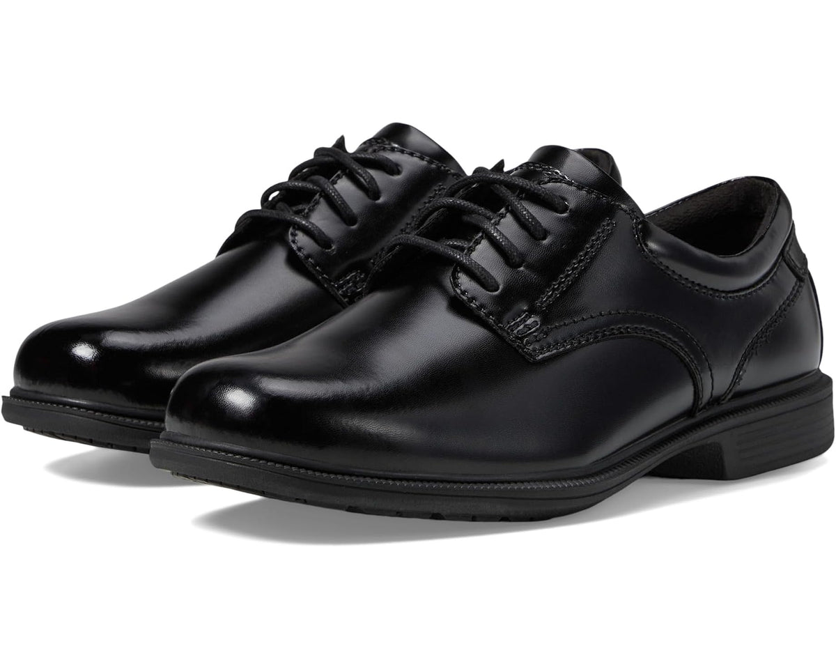 Men's Nunn Bush Baker Street Plain Toe Oxford with KORE Slip Resistant Walking Comfort Technology Black