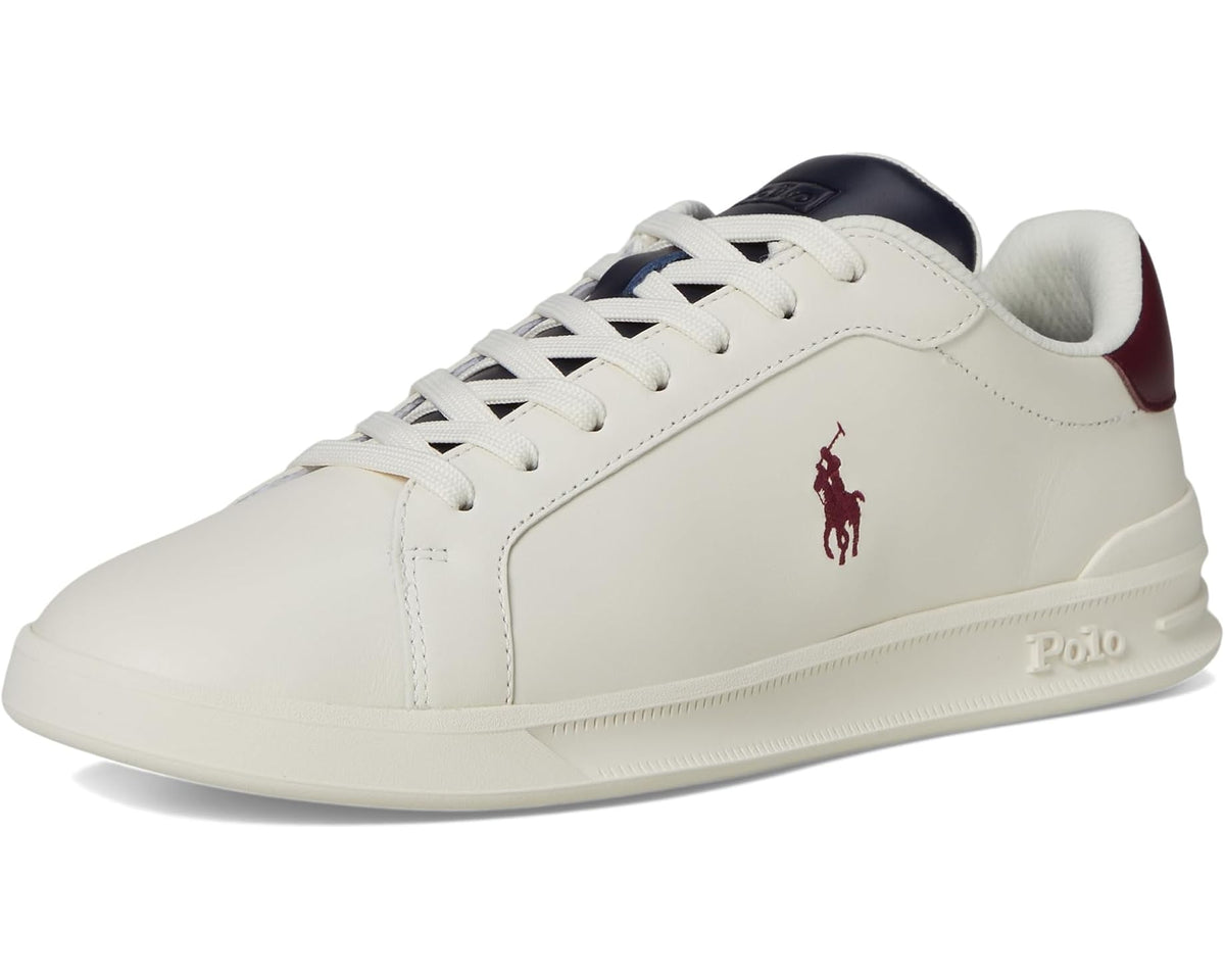 Men's Polo Ralph Lauren Heritage Court II Leather Sneakers White/Navy/Wine
