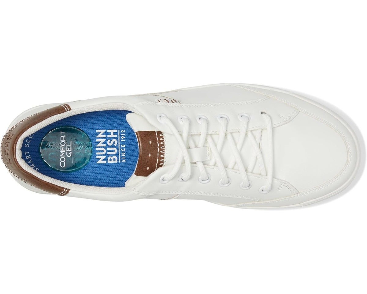Men's Nunn Bush Kore City Walk Oxford Athletic Style Sneaker Lace Up White