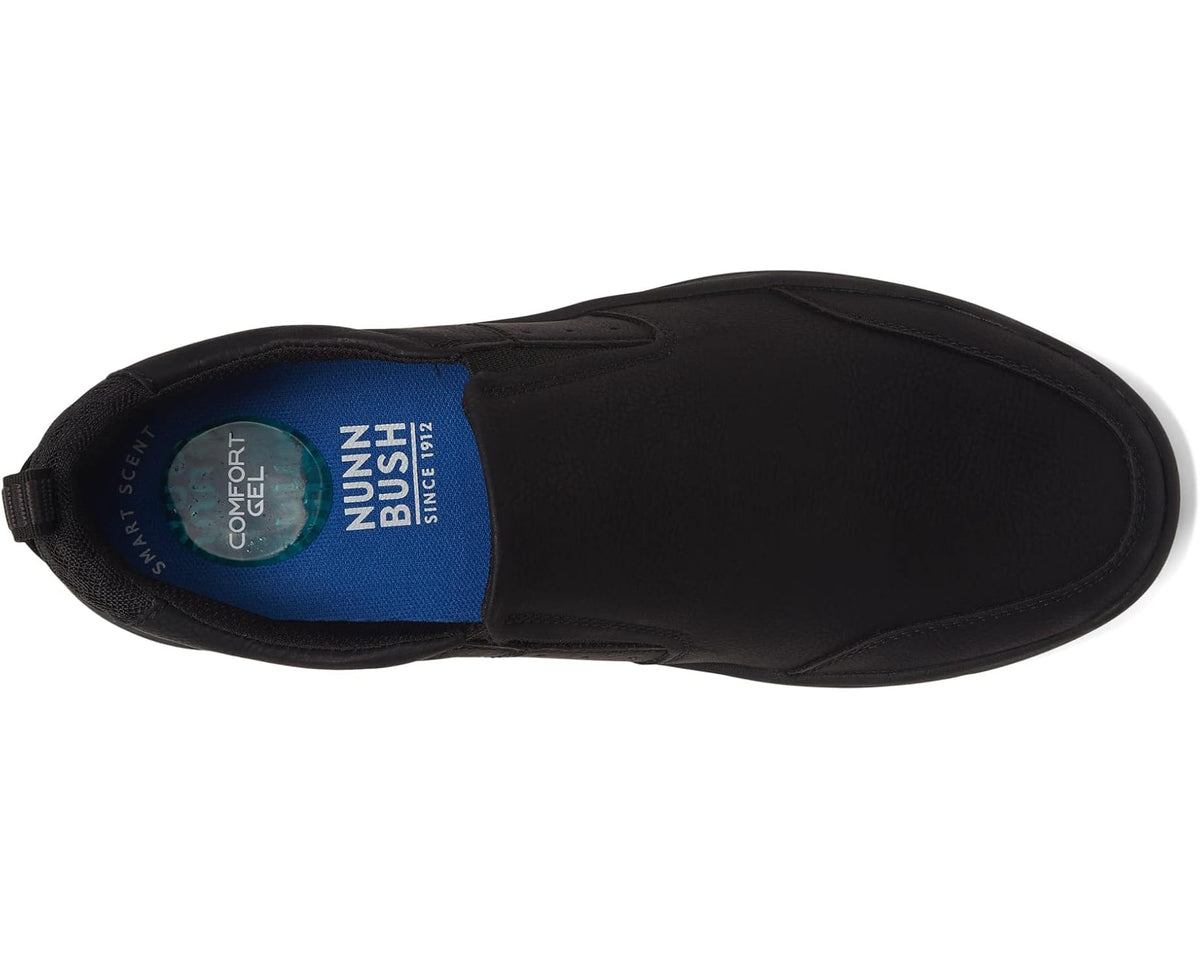 Men's Nunn Bush Kore Elevate Moccasin Toe Slip-On Lightweight Loafer Black