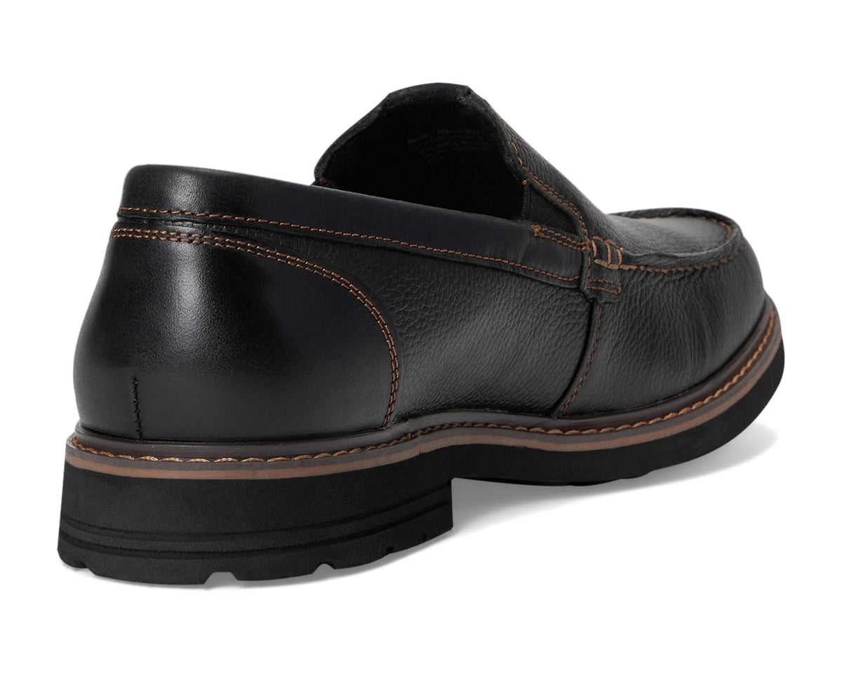 Men's Nunn Bush Owen II Moc Toe Venetian Loafer Lightweight and Comfortable Slip-On Black