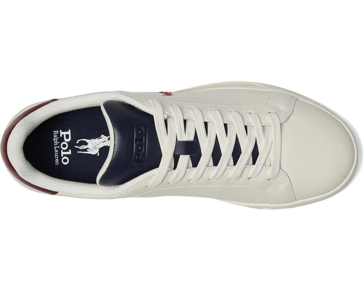 Men's Polo Ralph Lauren Heritage Court II Leather Sneakers White/Navy/Wine