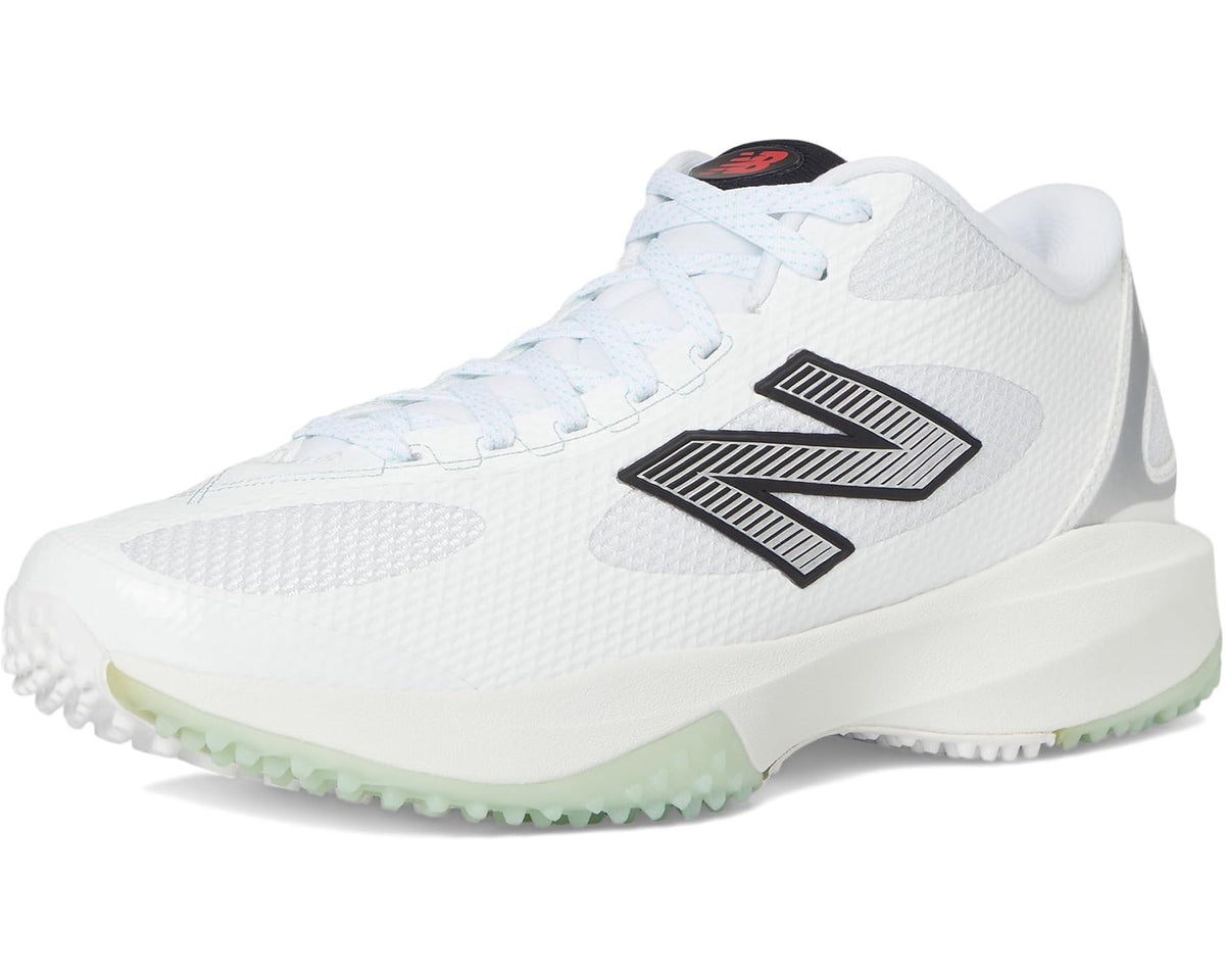 Men's New Balance FreezeLX V5 Turf Low Lacrosse Cleats White/Black/Silver Metallic