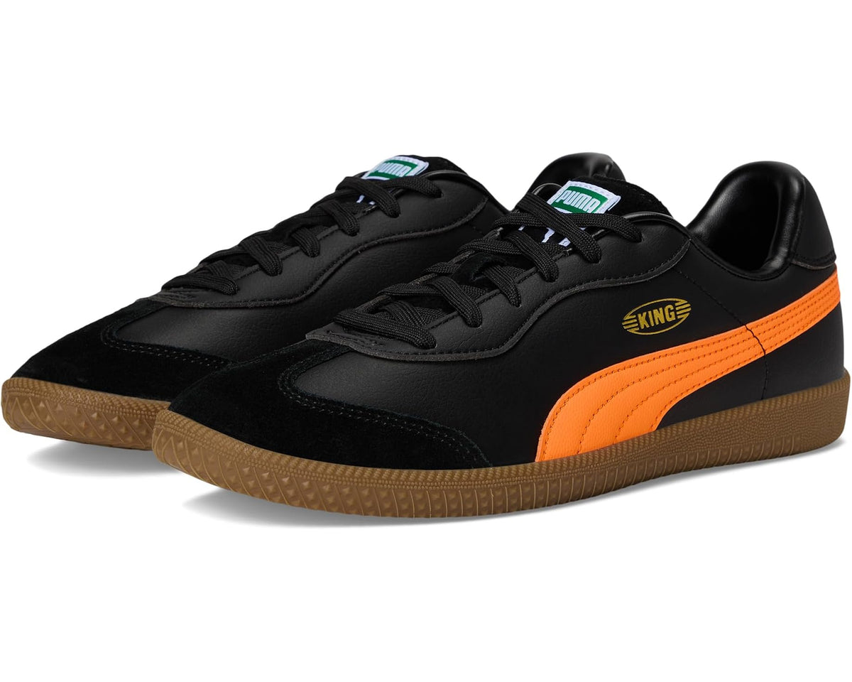 Men's PUMA King 21 Indoor Trainer Soccer Shoes Black/Heat Fire