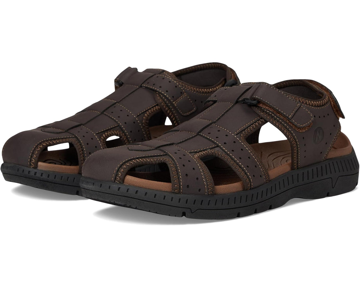 Men's Nunn Bush Lauguna Closed Toe Fisherman Sport River Lightweight Sandals Brown