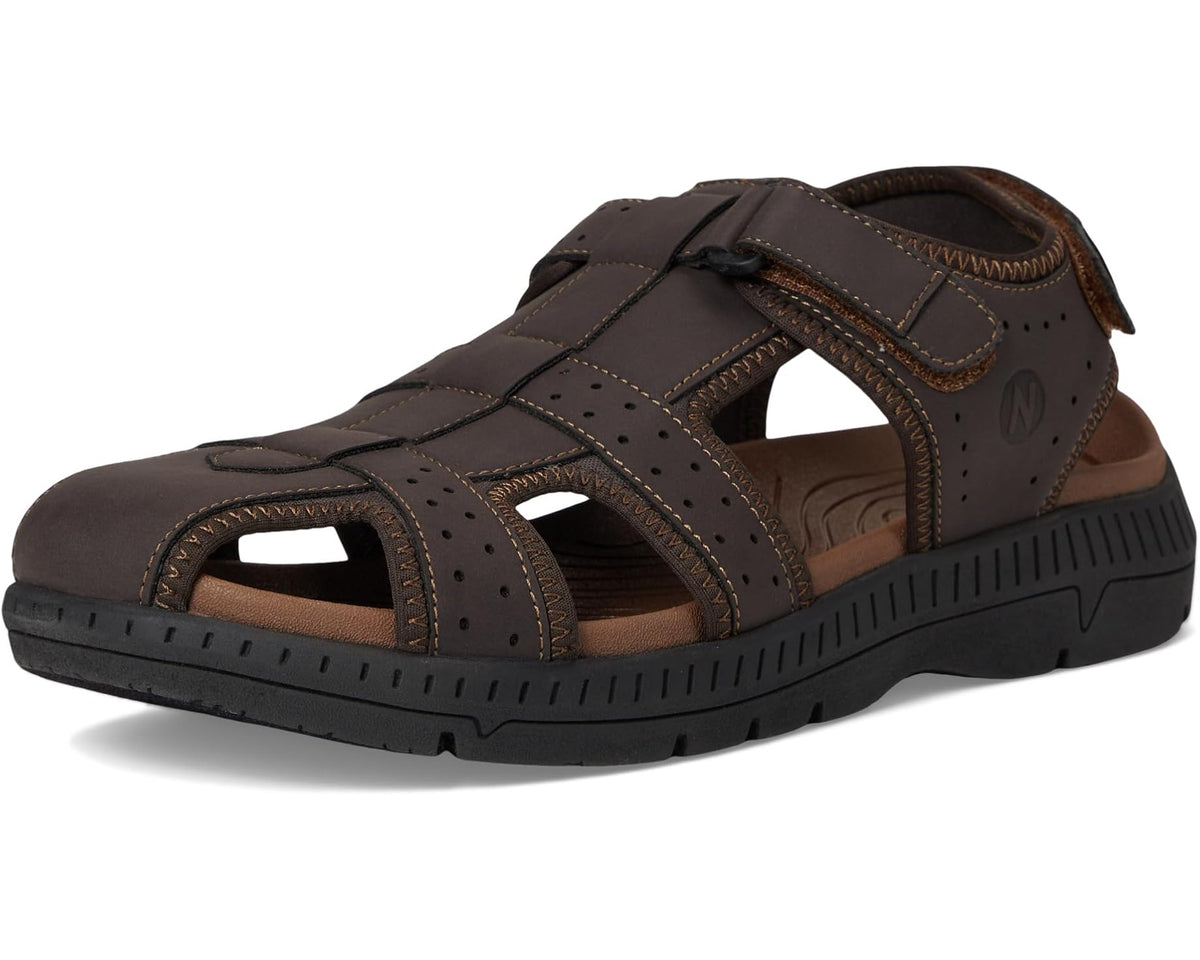Men's Nunn Bush Lauguna Closed Toe Fisherman Sport River Lightweight Sandals Brown