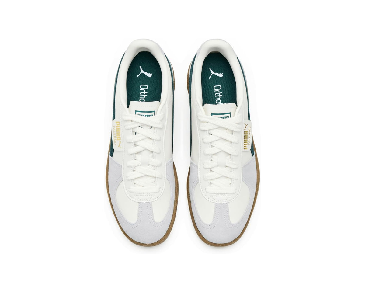 Men's PUMA Palermo Shoes Warm White/Green Terrain
