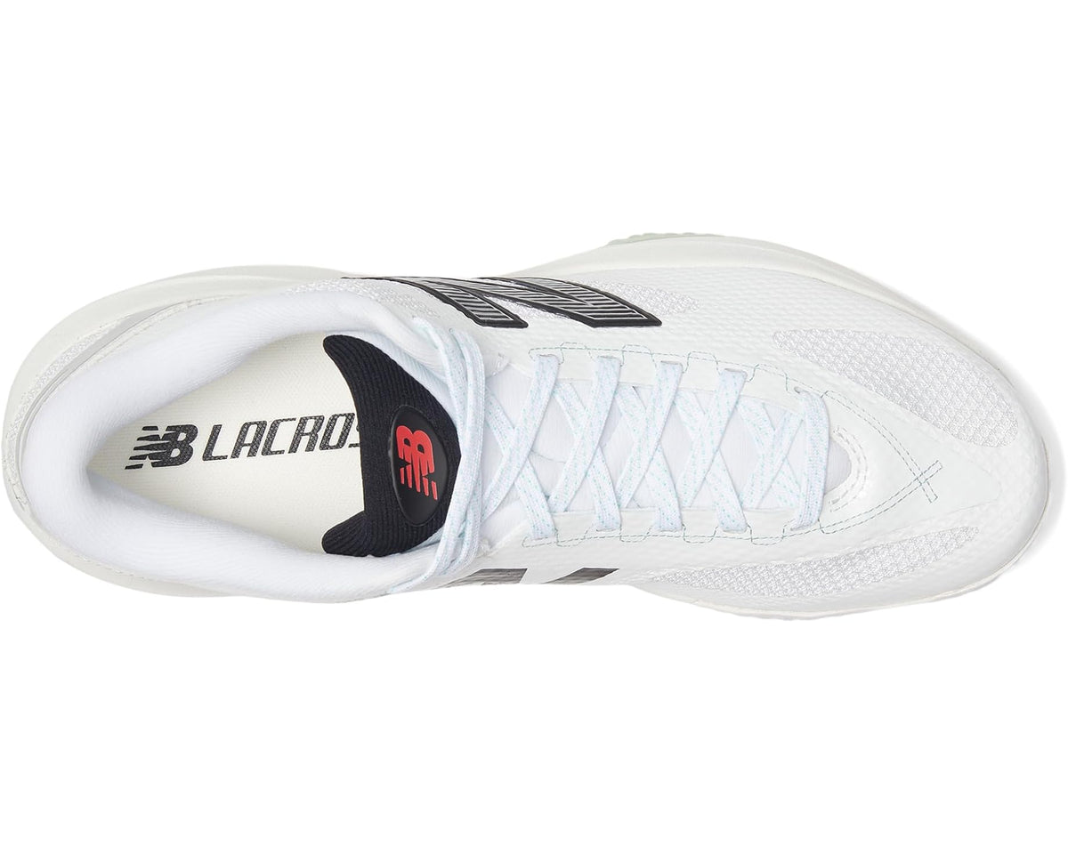Men's New Balance FreezeLX V5 Turf Low Lacrosse Cleats White/Black/Silver Metallic