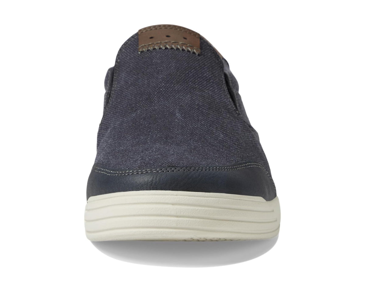 Men's Nunn Bush City Walk Canvas Moc Toe Slip-On Dark Blue