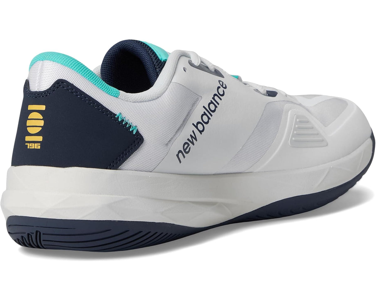 Men's New Balance FuelCell 796V4 Tennis Shoes White/Nb Navy/Cyber Jade