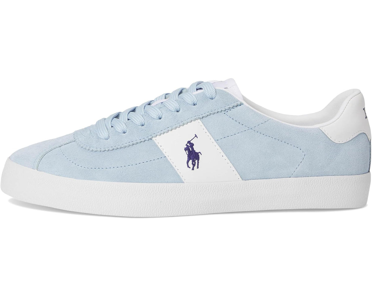 Men's Polo Ralph Lauren Court Vulc Leather-suede Sneaker Light Blue