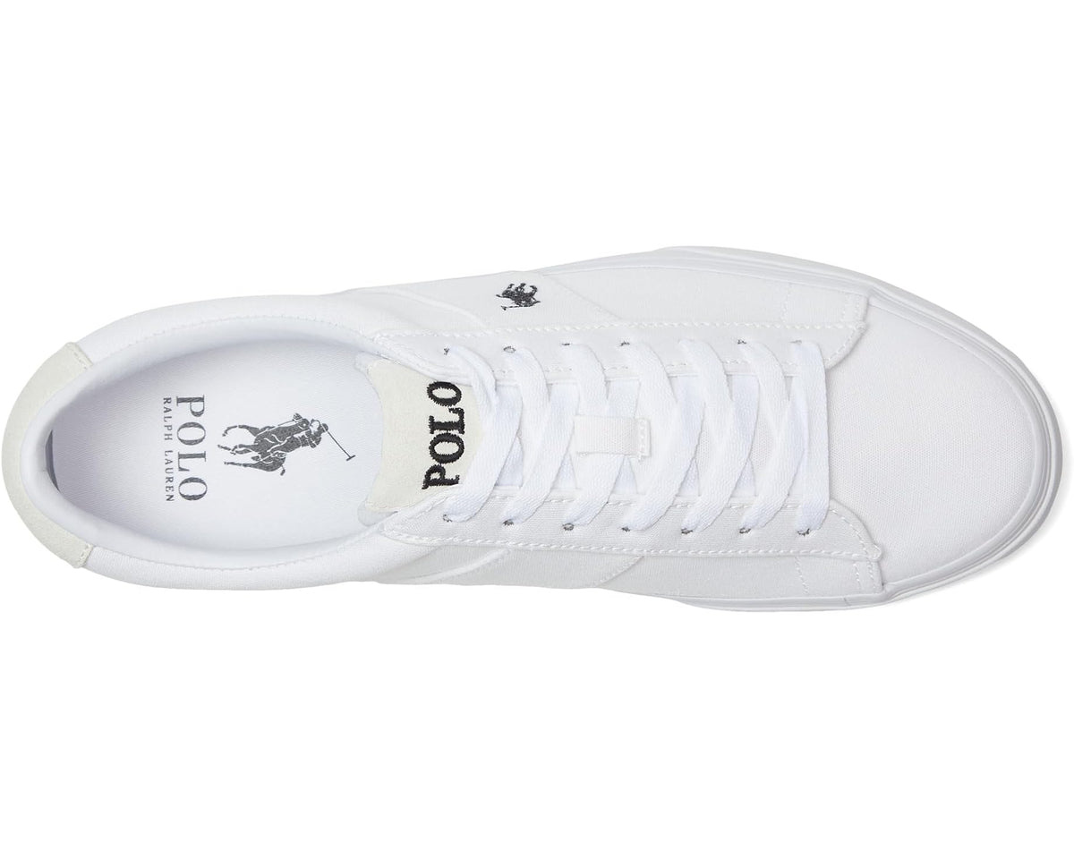 Men's Polo Ralph Lauren Sayer Canvas Low-Top Sneakers White/Black