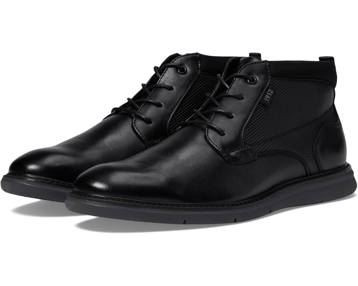 Men's Nunn Bush Chase Plain Toe Chukka Contemporary Fashion Boot Black