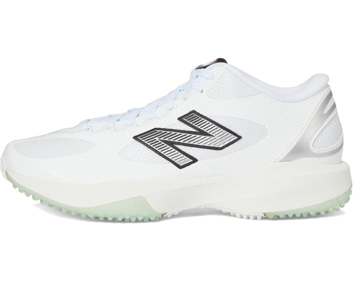 Men's New Balance FreezeLX V5 Turf Low Lacrosse Cleats White/Black/Silver Metallic