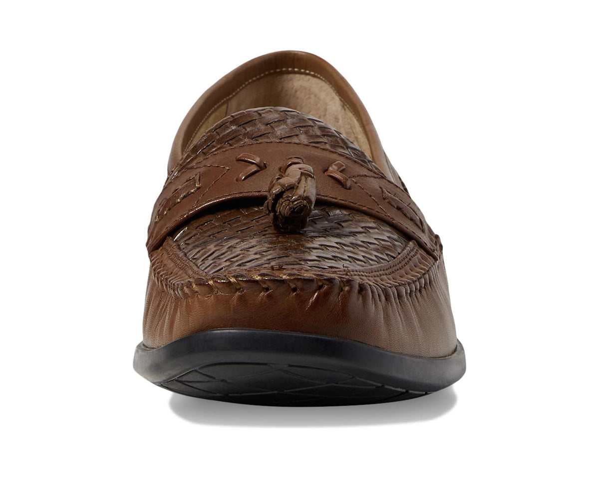 Men's Nunn Bush Strafford Woven Moc Toe Loafer Cognac
