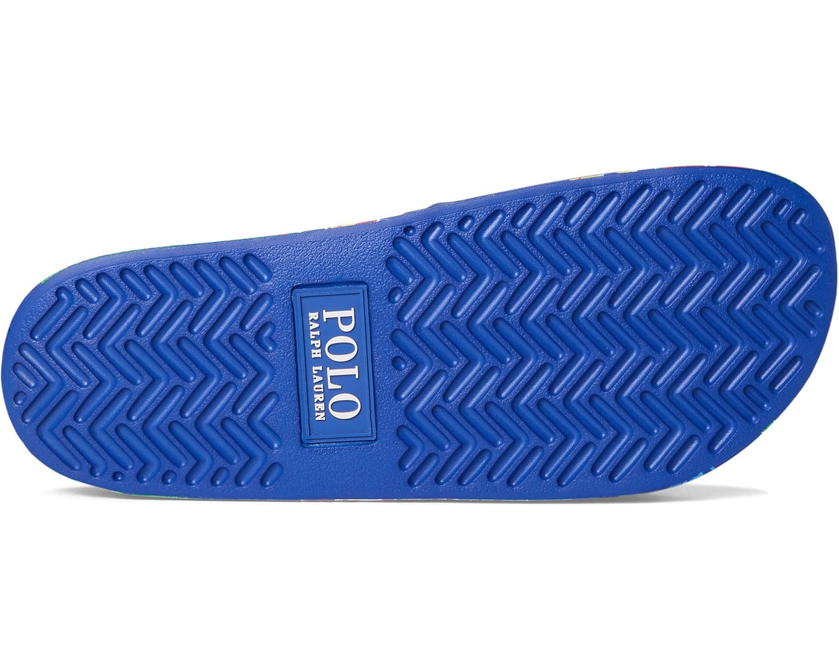 Men's Polo Ralph Lauren Floral-Print Slides Tropical Royal