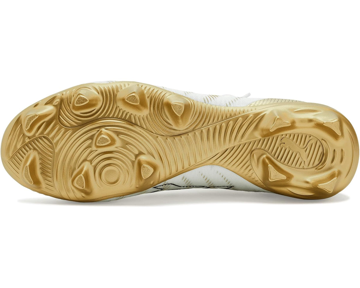 Men's PUMA Future 9 Match Firm, Artificial Ground Soccer Cleats White/Metallic Gold/Black