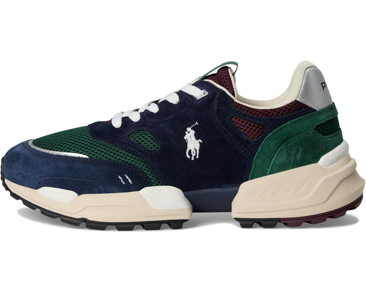 Men's Polo Ralph Lauren Jogger Suede & Mesh Sneakers Madison Ave Color-Block