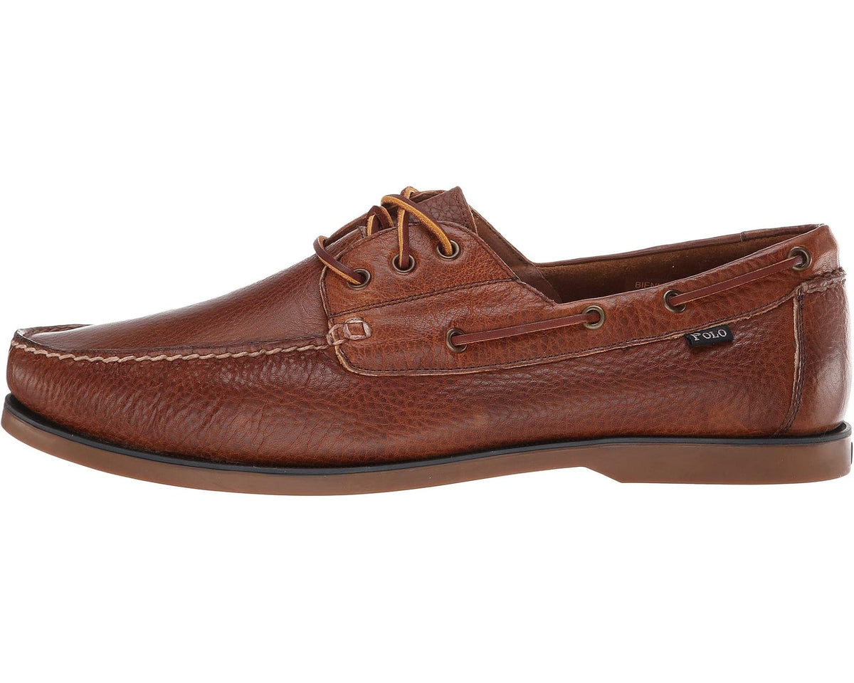 Men's Polo Ralph Lauren Bienne Boat Shoe Tan Oiled Tumbled Leather