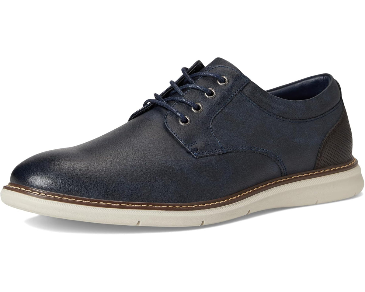 Men's Nunn Bush Chase 2.0 Casual Plain Toe Oxford Contemporary Lace-Up Navy